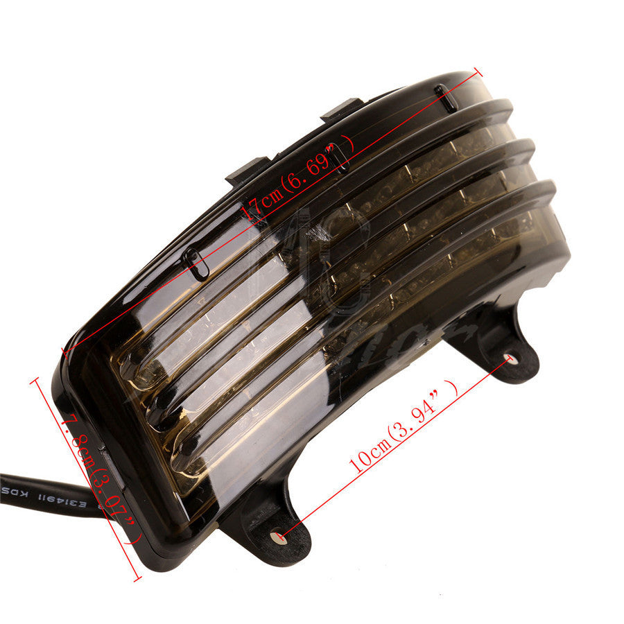 Smoke Tri-Bar Fender LED Tail Brake Signal Light for Harley Touring Street Glide Q
