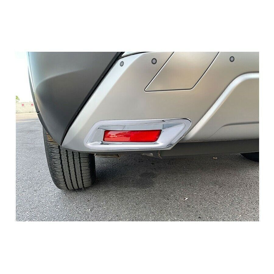 for Nissan Rogue 21-23 Chrome Rear Bumper Fog lamp Light Moulding Cover Trims 2P