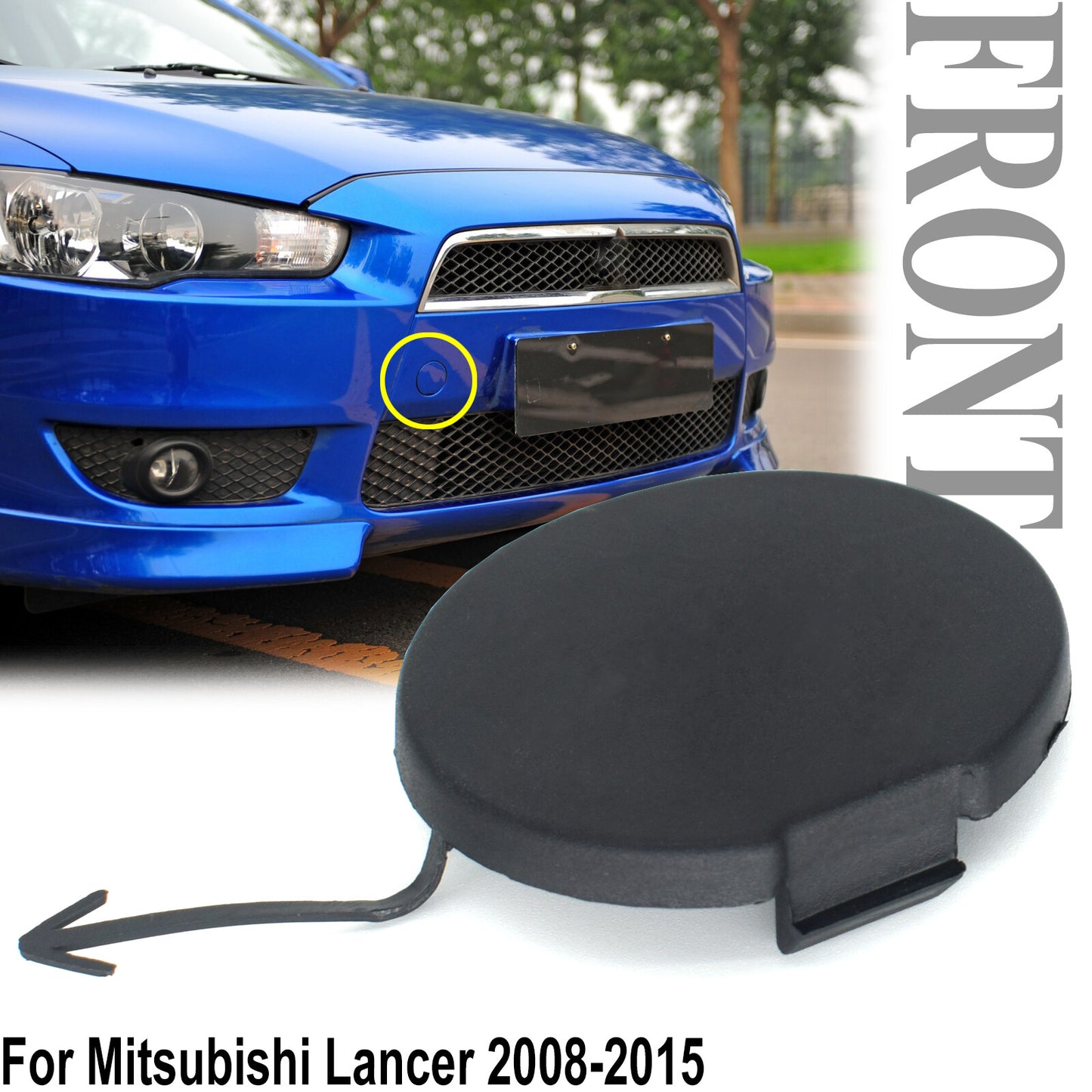 for Mitsubishi Lancer 2008-2015 Auto Tow Hook Eye Cover Car Unprimed Rear Bumper Q
