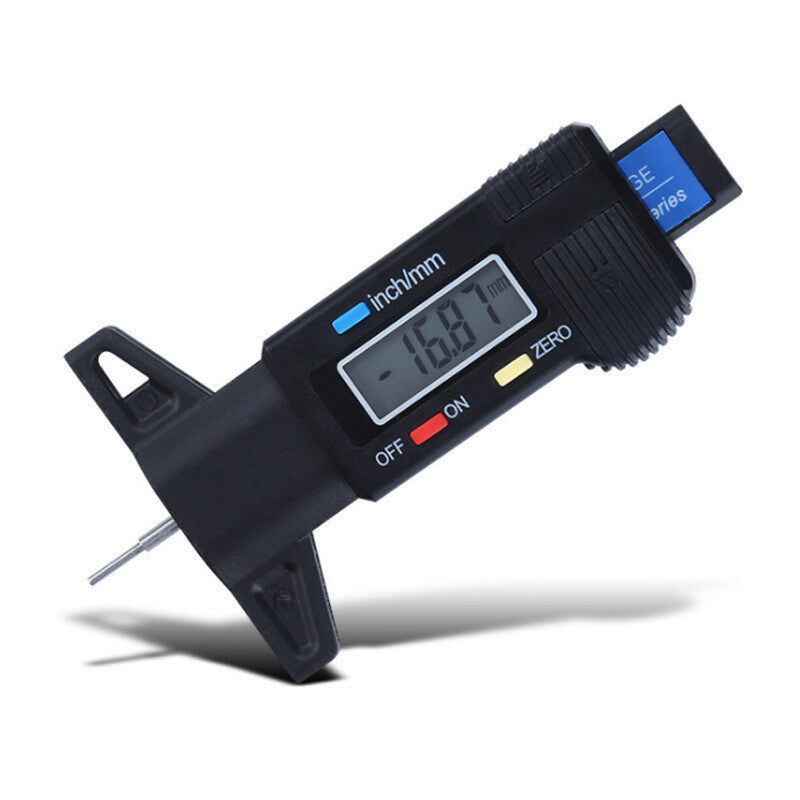 1xLCD Digital Tire Pedal Depth Gauge Caliper Tool Measurement Tester for Trucks and Cars