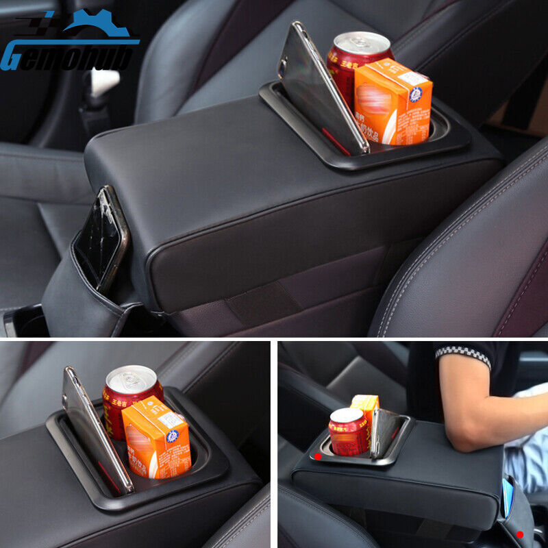 Car Auto Armrest Box Cushion Pad Center Console Cover With Cup Holder Storage