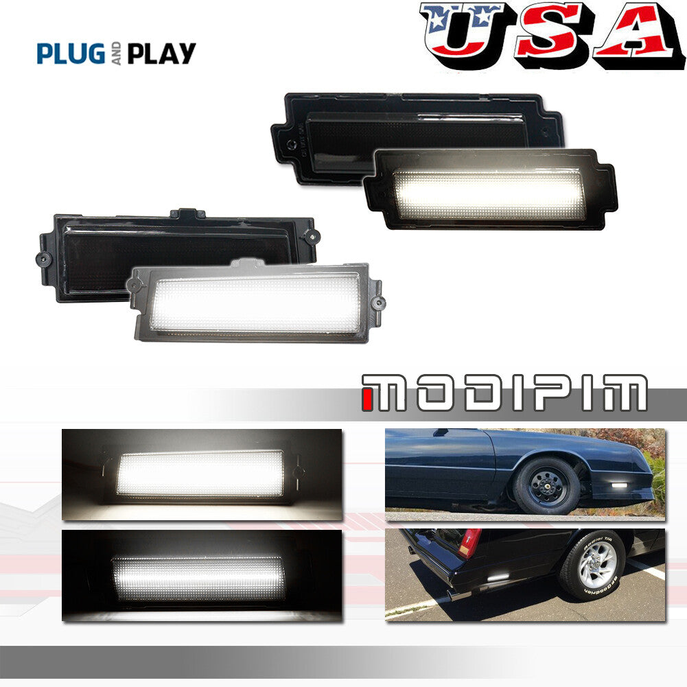 White LED front and rear mudguard LED side marker lights suitable for 81-88 Monte Carlo SS- v