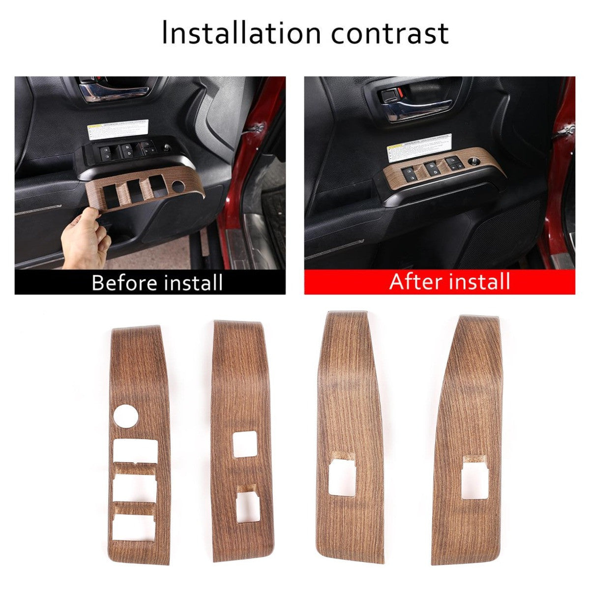 Matte Black Front for Seat Cup Holder Cover Trim for @ Tundra 2022 - 23 US- v