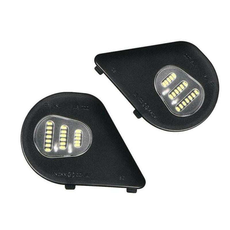 A pair of mirrored puddle lights for 2010-2019 for Dodge for Ram 1500 2500 3500 4500 5500 trucks.