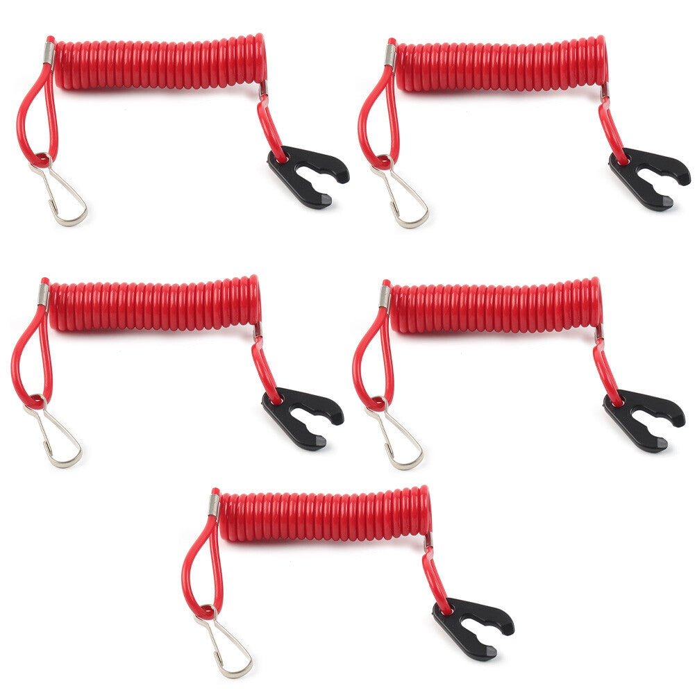 5xOutboard Kill Switch Lanyard Tether Emergency Stop Lanyard for Yamaha Evinrude