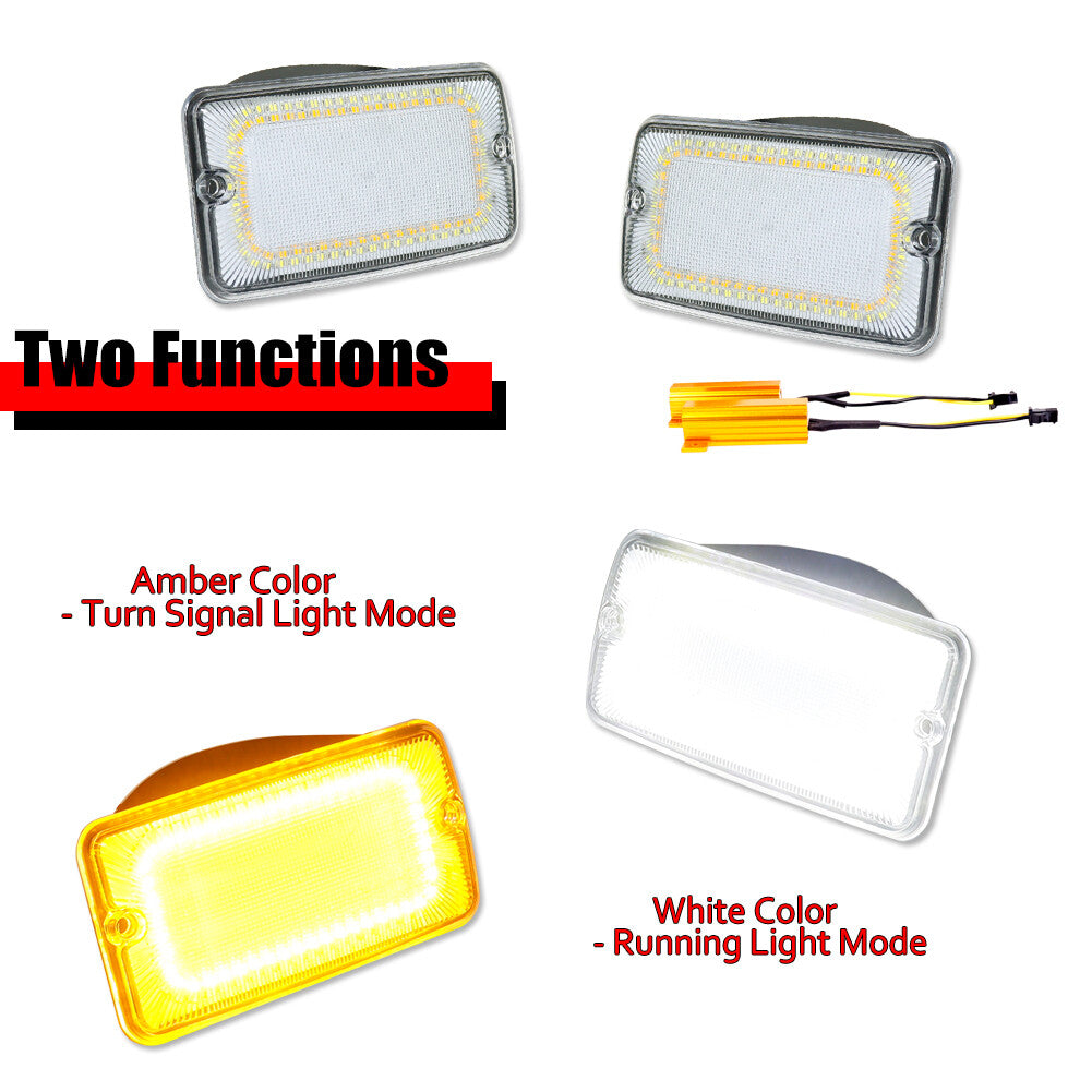 Clear Lens Switch LED Front DRL Turn Signal Light for for Jeep for Wrangler TJ 97-06- v