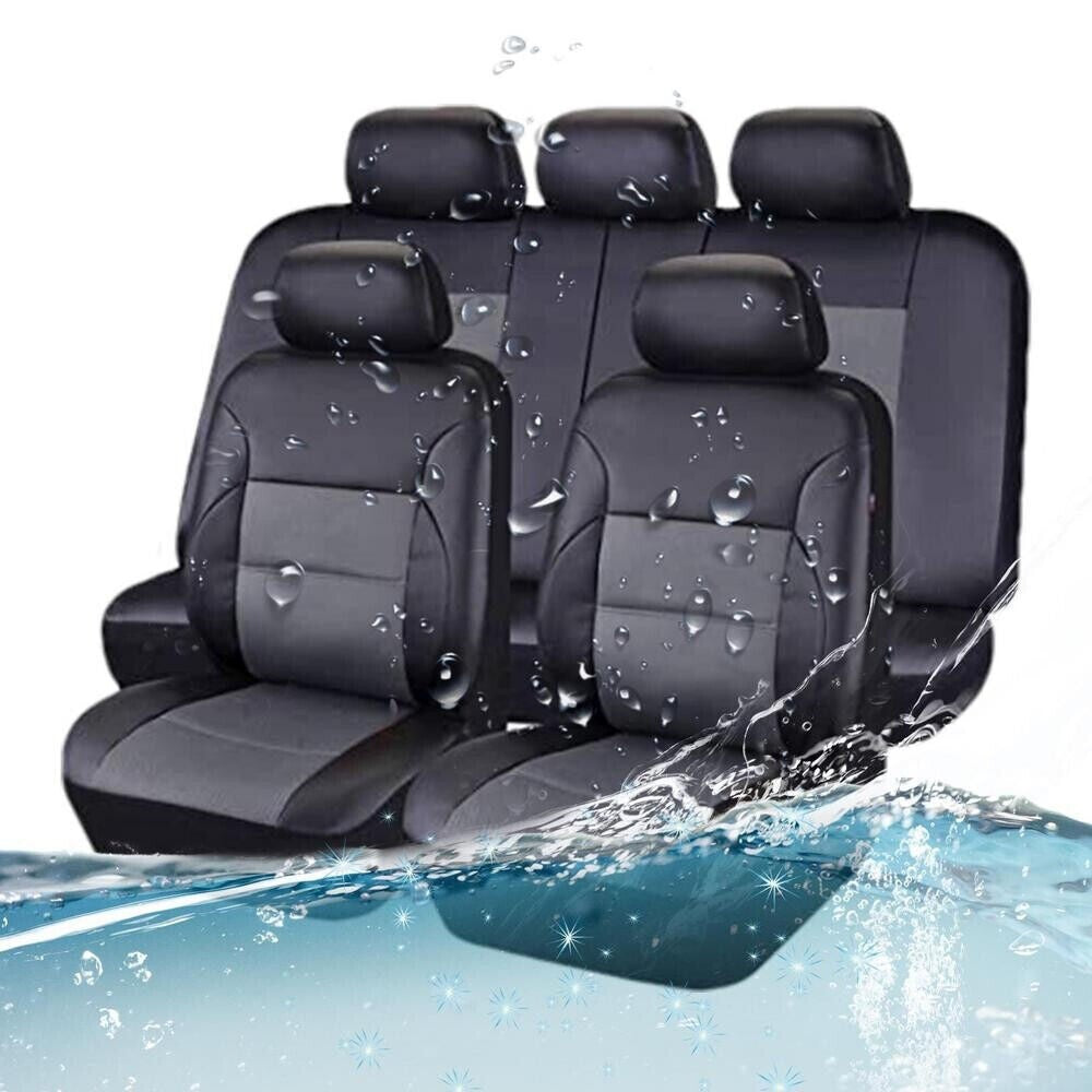 5-Seats Full Set Car for Seat Cover Front Rear Cushion Protector Leather Waterproof. n