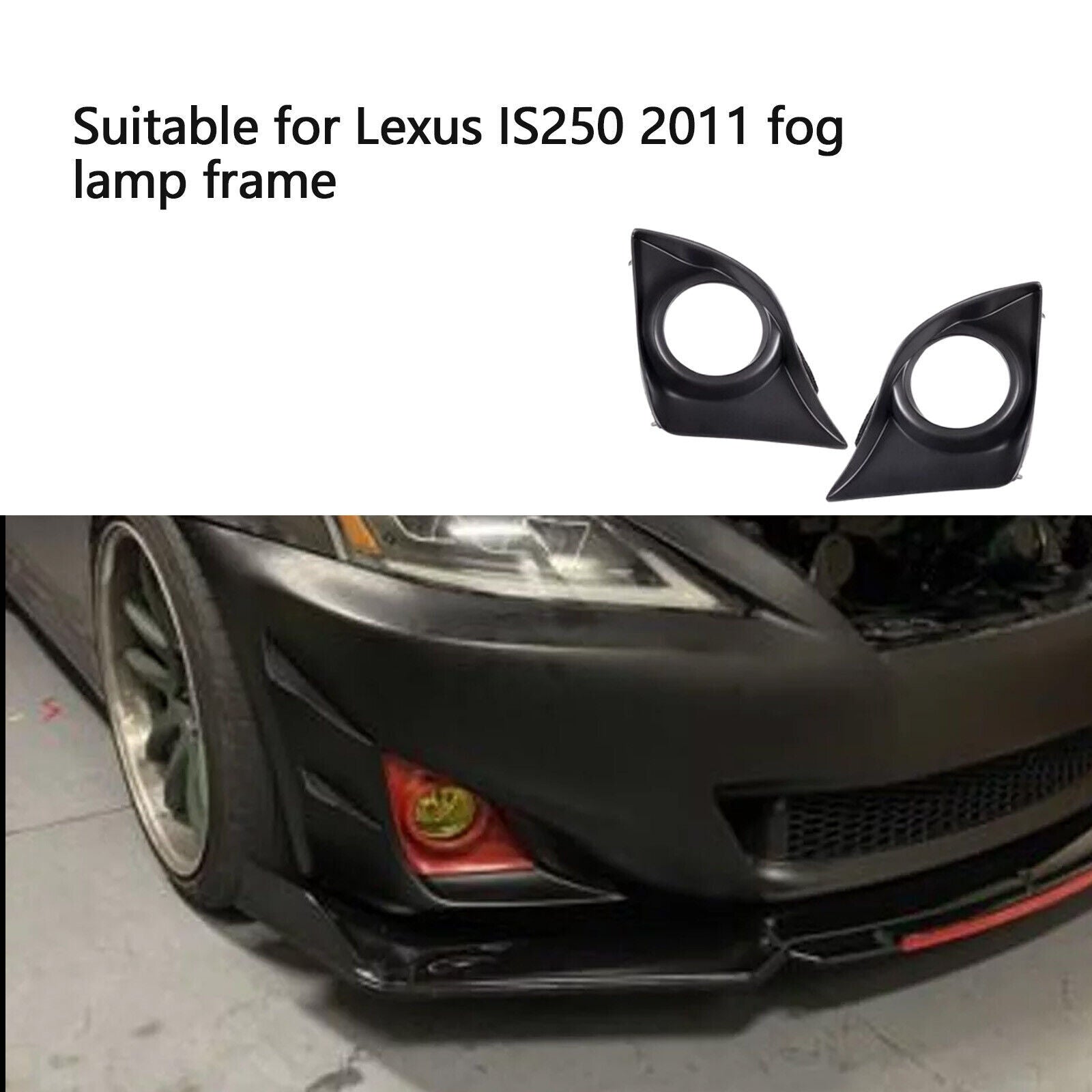 for Lexus IS250 IS350 2011-2013 Front Fog Light Lamp Black Cover Bezel LHRH