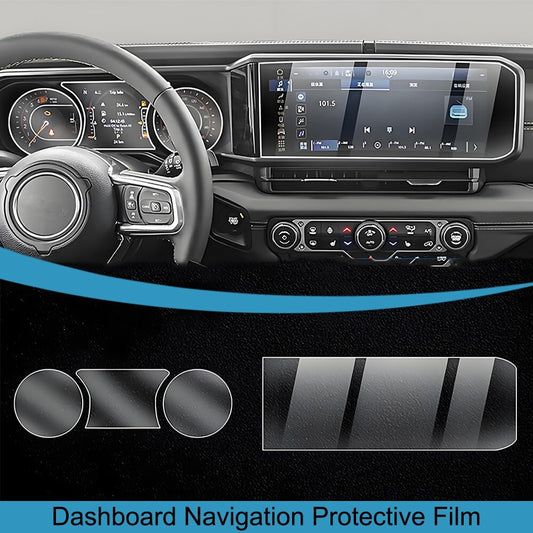 Car Dashboard Navigation Screen Protective Film for Jeep for Wrangler JL 2024 2025+