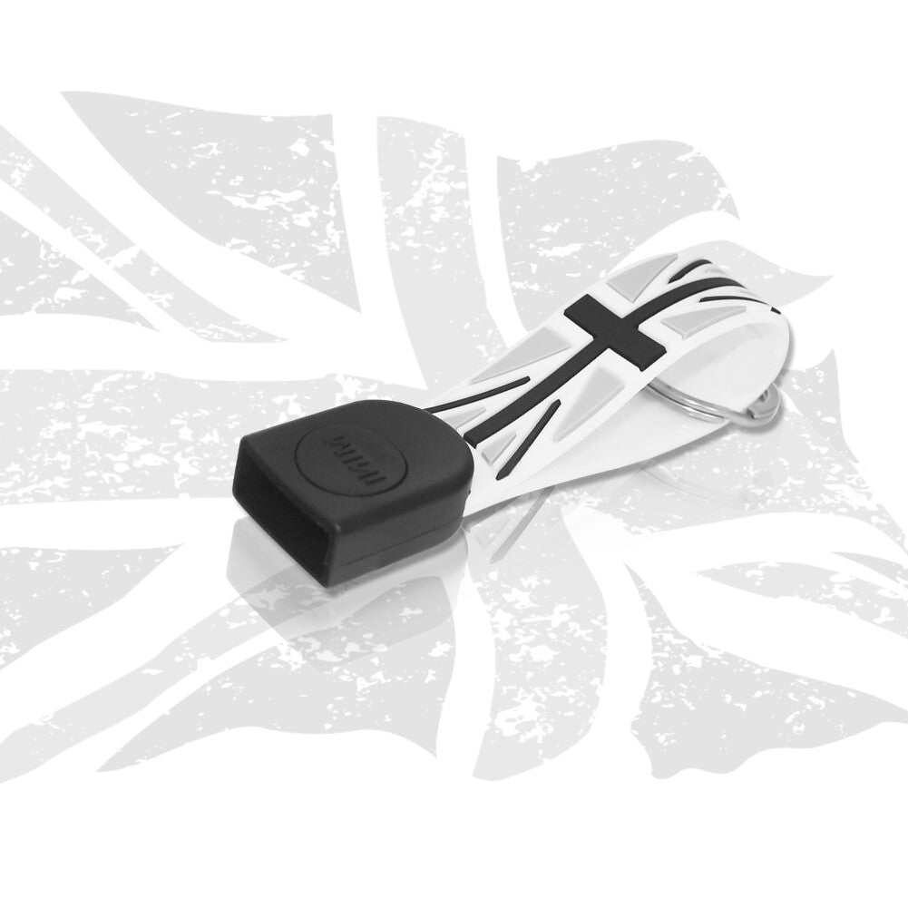 Soft keychain in black and grey Union Jack flag for Mini Cooper F55 F56 F60 Q