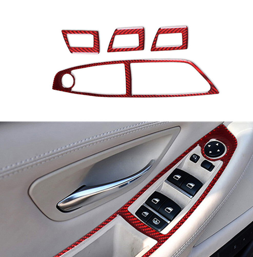Carbon Fiber Passenger Door Control Frame Cover Trim for Chrysler 200 2011-2014 v
