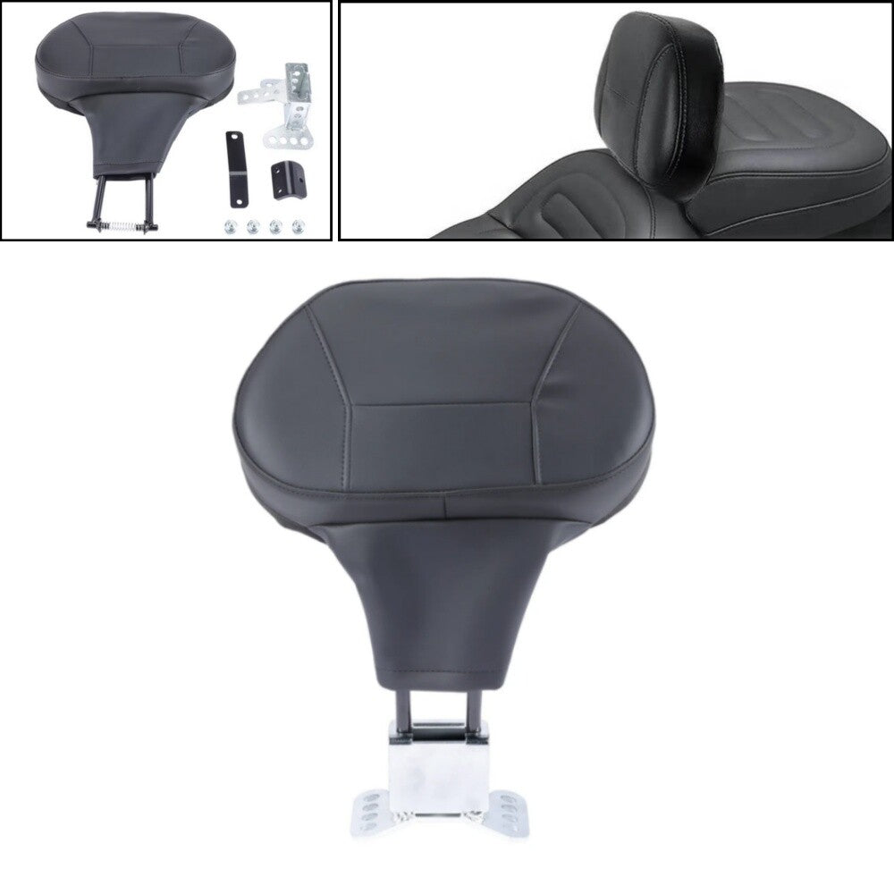 Black Plug-In Driver Rider Backrest Pad Fit for Harley Touring Models 2009-2023