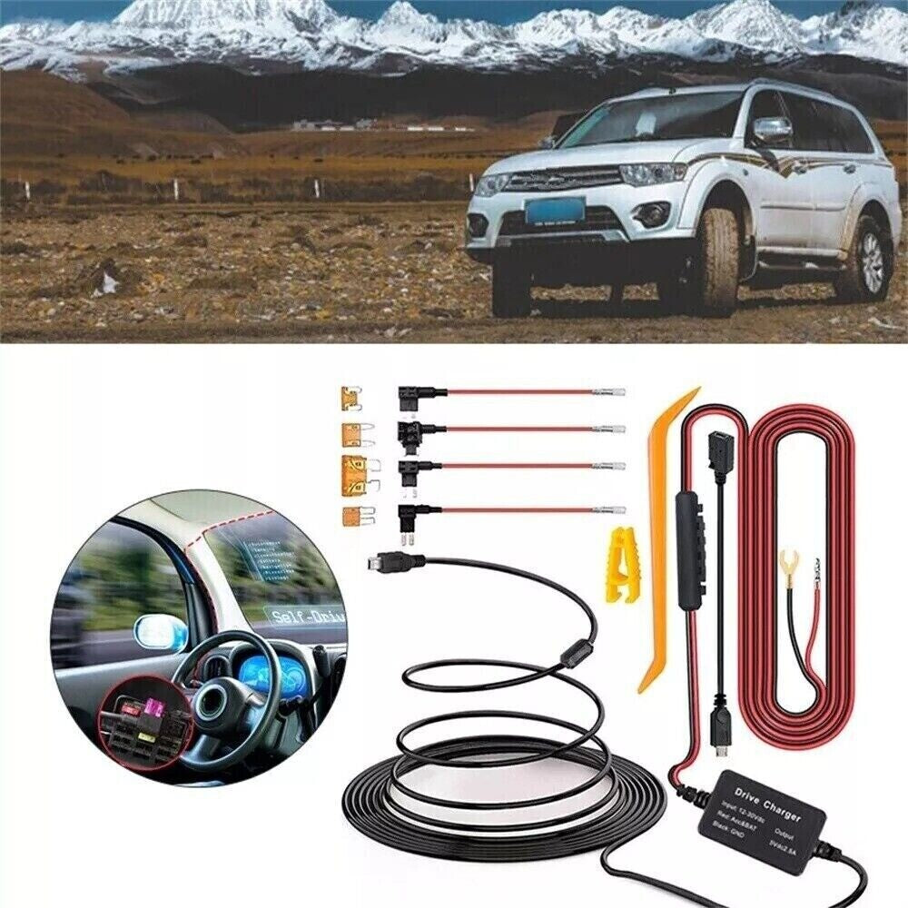 Car SUV Dash Cam Hard Wire Kits DC 12V-24V For Universal Camera for Mini -Micro USB n
