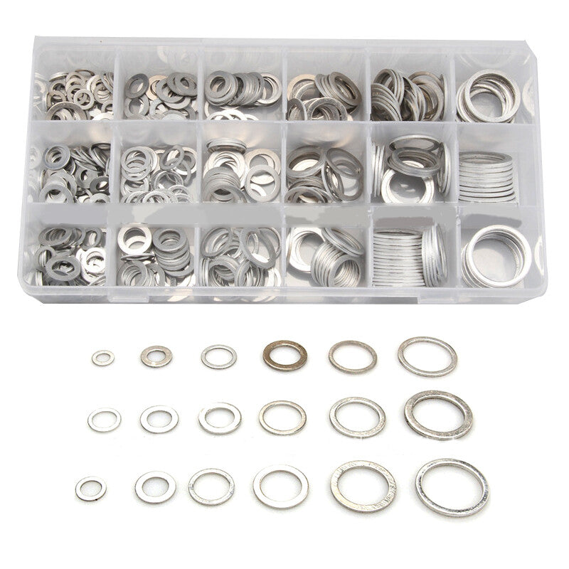 450PCS Oil Drain Plug Aluminum Washer Gasket Washer Sealing Ring Assortment Kit v