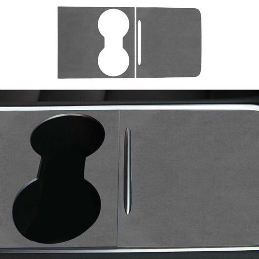 Grey Suede Leather Center Console Wrap Cover Trim Fit for Tesla Model 3 Y 2021