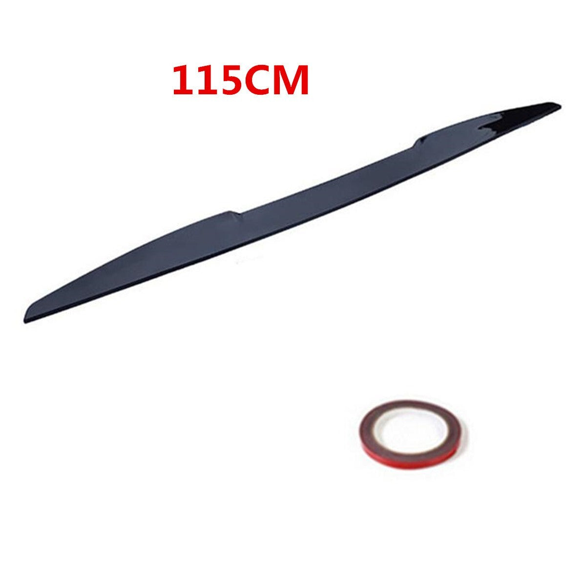 Car Rear Roof Lip Spoiler Tail Trunk Wing Sticker Gloss Black 115cm Accessory