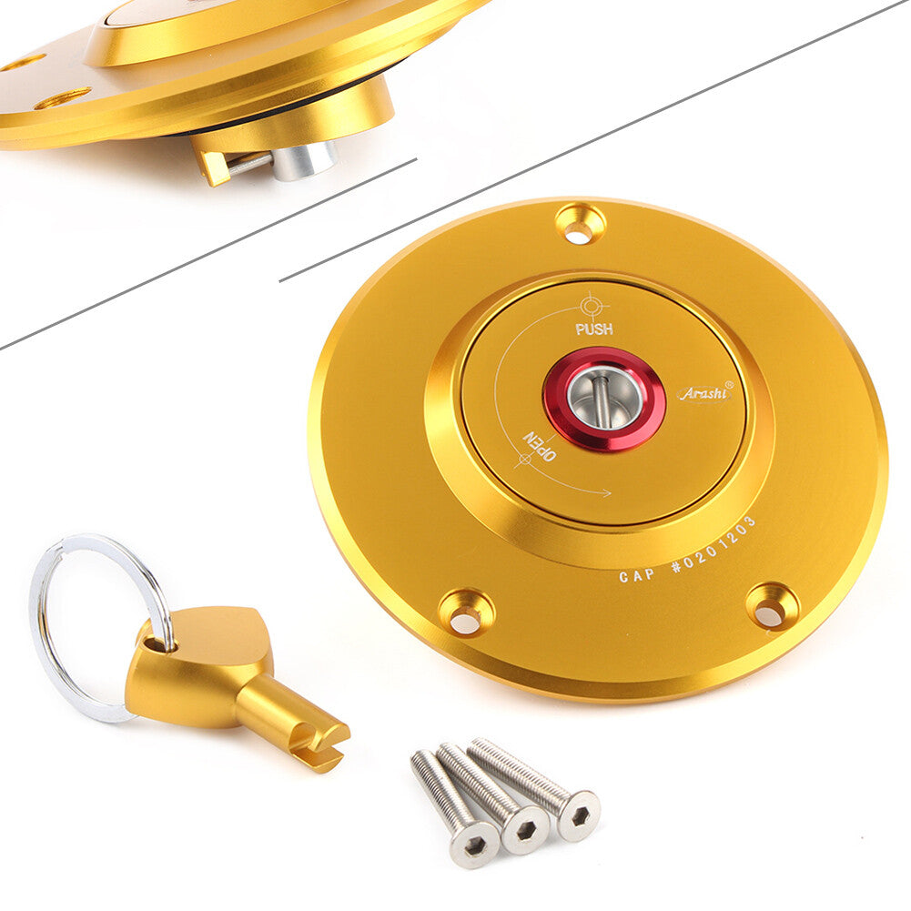 for Kawasaki ZX-10R 2004-05 ZX-9R 2000-2003 Gold Gas Fuel Tank Cap  Key