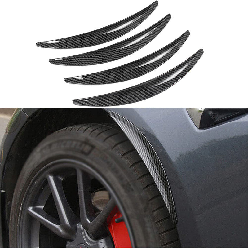4-Piece Car Carbon Fiber Wheel Arch Trim Lips Mudguard Flare Protection Strips n