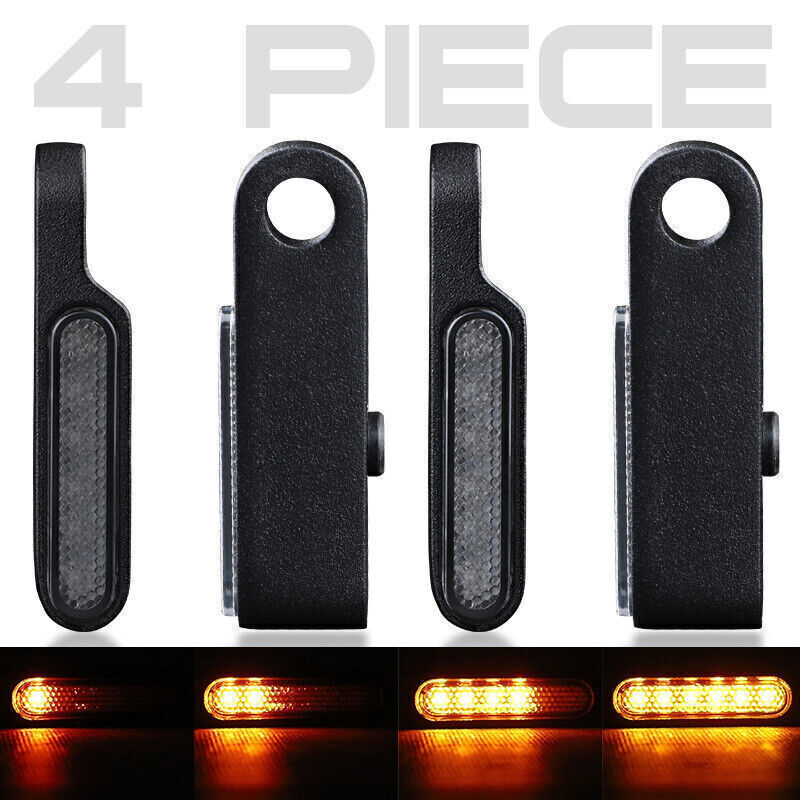 4X LED Motorcycle Turn Signal Sequential Flowing Indicator Amber Blinker Lights