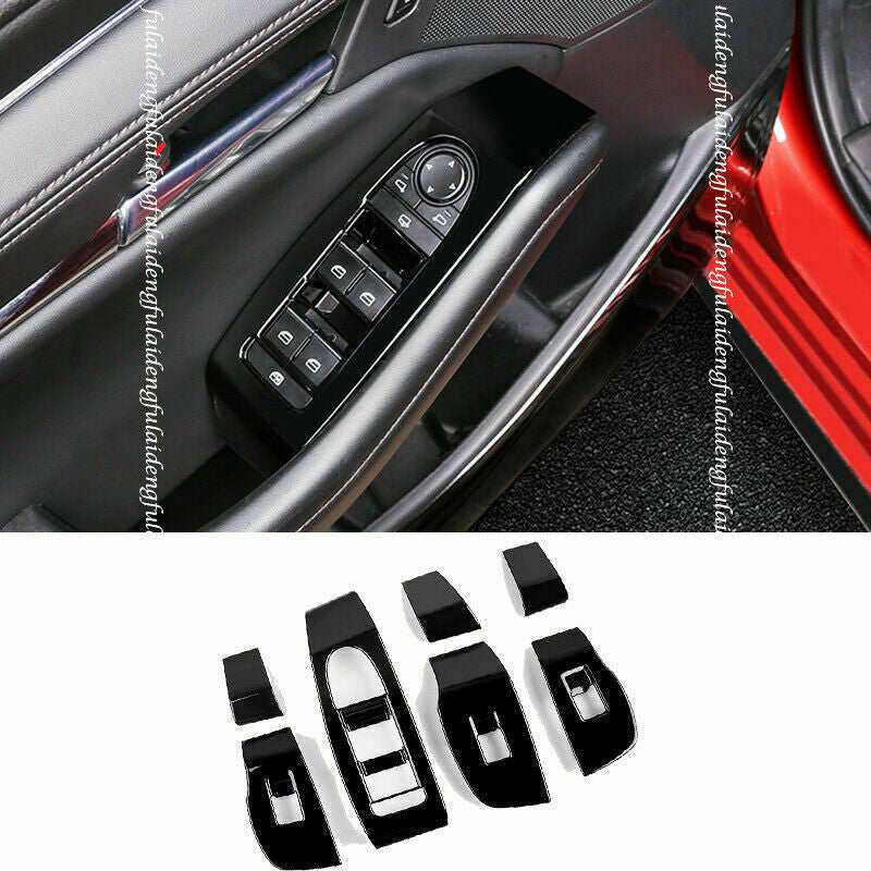 for Mazda CX-30 2020-2022 Black Painted Window Lift Switch Panel Cover Trims ABS