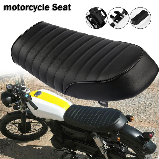 Motorcycle for Seat Flat Brat Hump Saddle PU for Yamaha for Honda Cafe Racer Universal