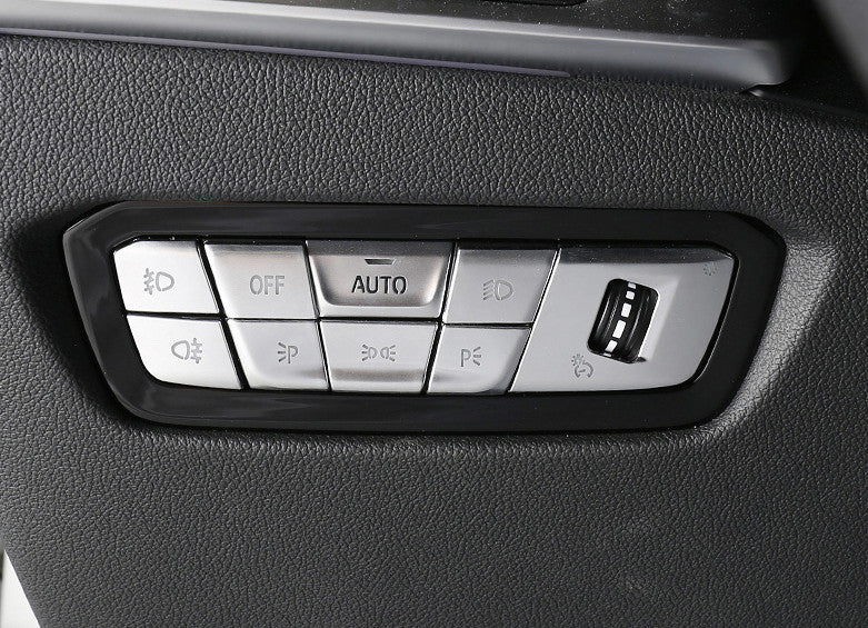 silver Headlight adjustment button Decoration for BMW 3 Series G20 330i 19-2020