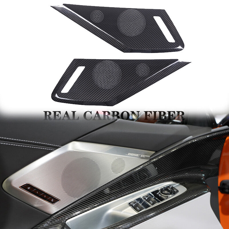 carbon fiber interior door speaker panel covers for Corvette C8 2020+ n