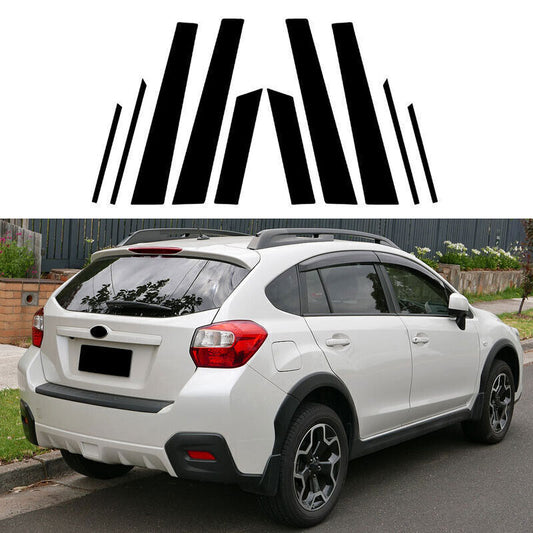 for Subaru XV Crosstrek 2013-15 Piano Black Pillar Posts Door Window Strip Trim