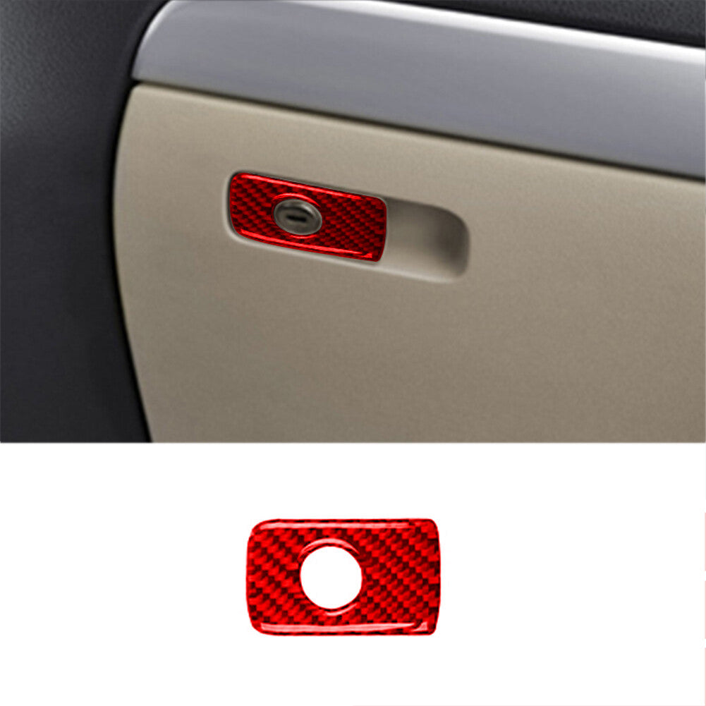 Red Carbon Fiber Glove Box Handle Trim for Volkswagen for Jetta Sedan 2011-14 Type A