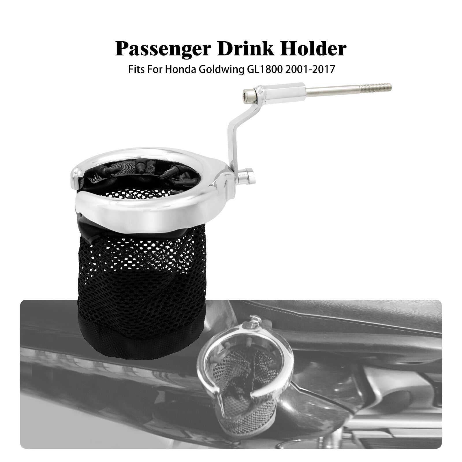 Chrome Passenger Drink Cup Holder for Honda Goldwing GL 1800 01-2017 F6B 2013-17