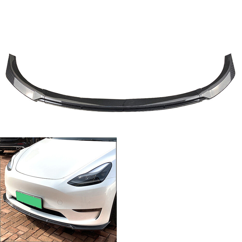 Front Bumper Lip Chin Spoiler Splitter Glossy Black for Tesla for Model Y 2020-2022