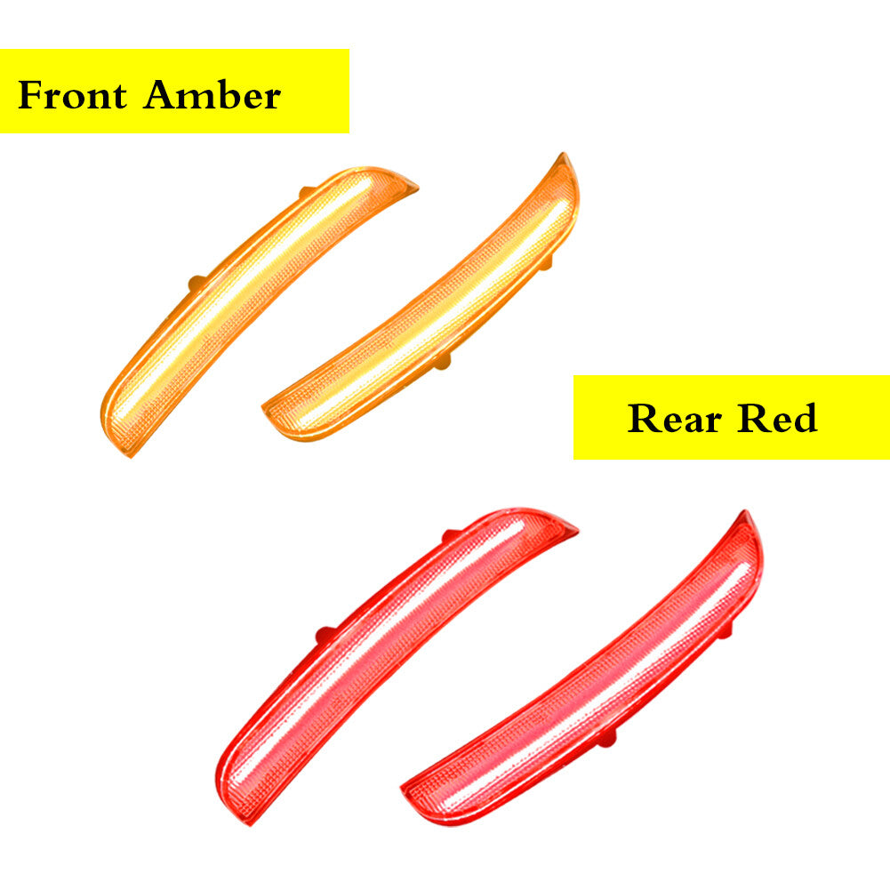 for for Dodge Charger 2015 - 2022 Clear Lens LED Side Marker Lights Front and Rear Kit 4X- v