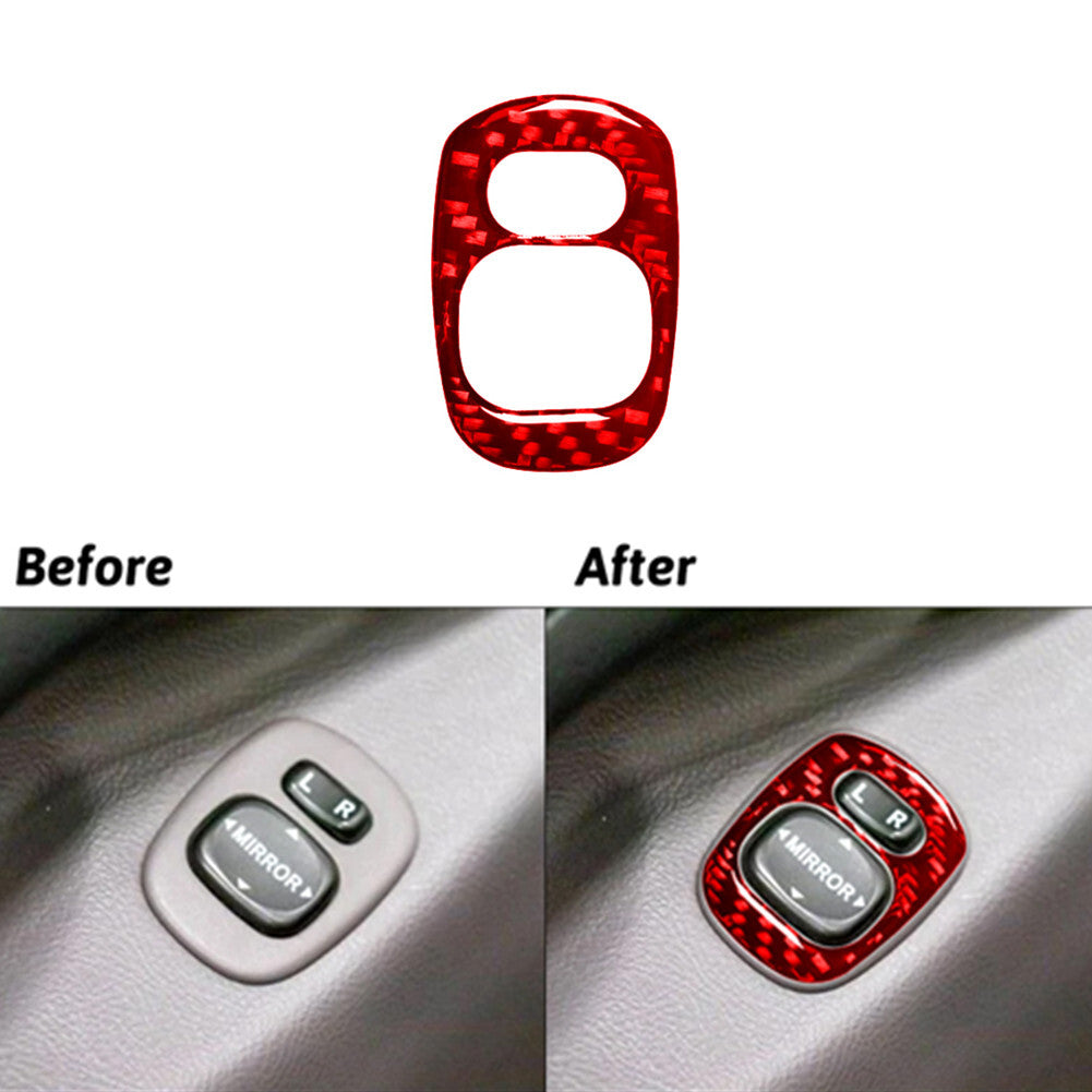 Red Carbon Fiber Rear View Mirror Button Trim for Toyota Celica 2001-2005