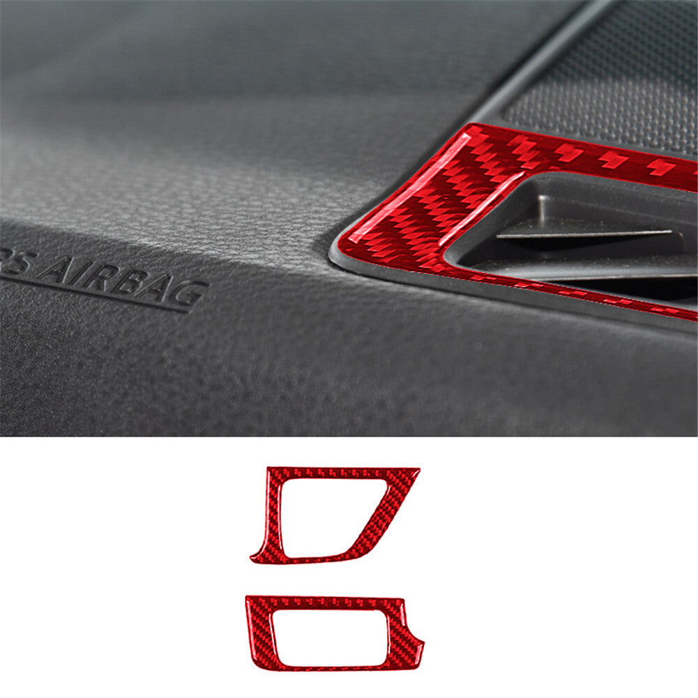 2Pcs Carbon Fiber Interior Side Window Trim Cover For Explorer 2011-2014 v
