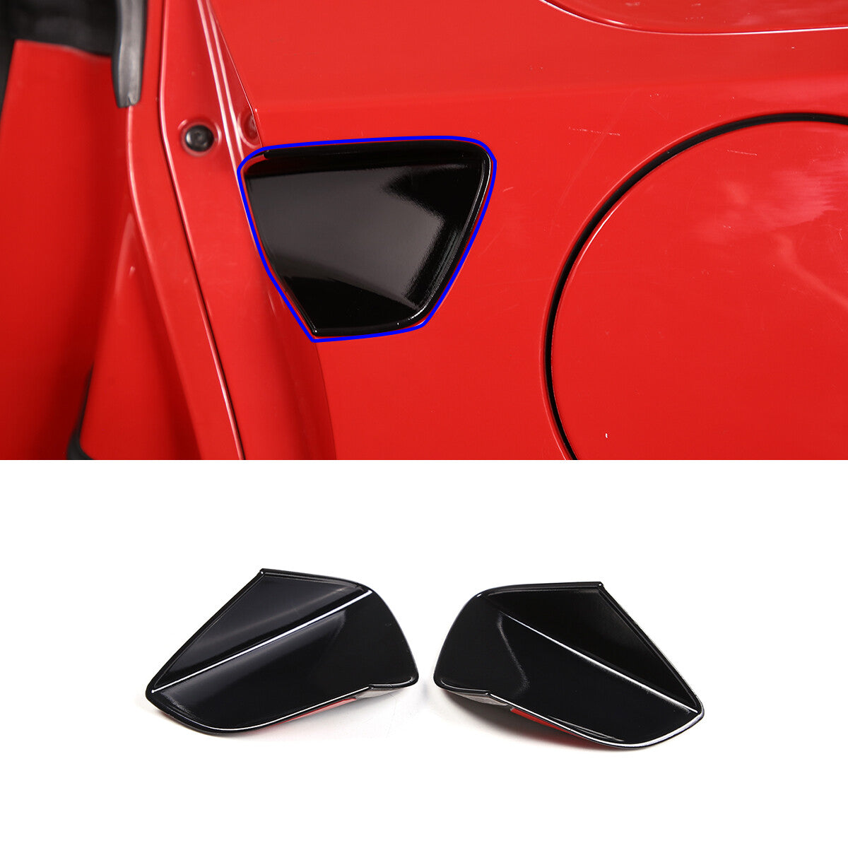 Carbon Fiber Center Side Vent Vent Decal Trim for Corvette C6 Z06 05-13- v