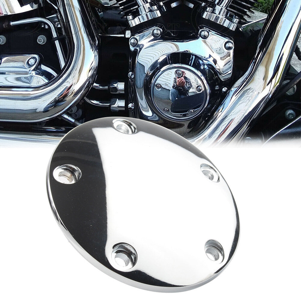 Chrome Domed Timing Points Cover for Harley Twin Cam Softail Dyna Touring 99-17 Q