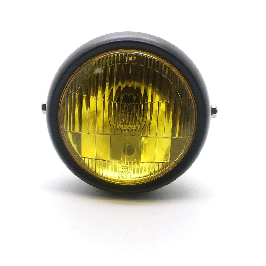 Black Metal Retro Amber Lens Front Headlight For CG125 GN125 Cafe Racer Bobber Q