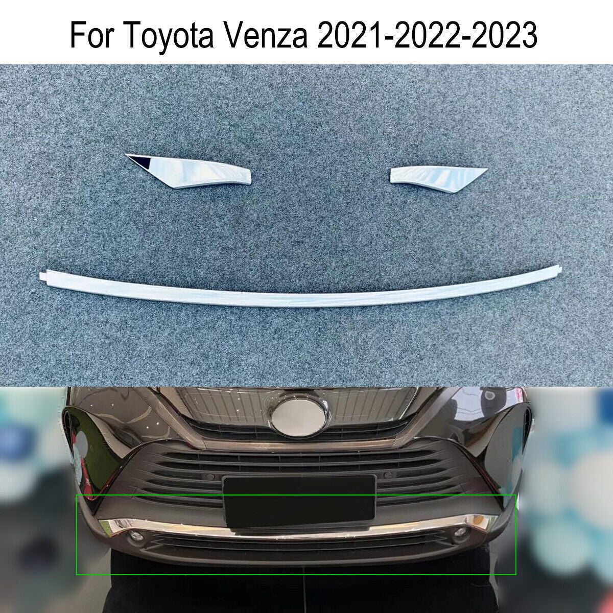 Car Front Bumper Lower Strip Chrome Cover Trim ABS 3P For Toyot@a Venza 21-2023 n