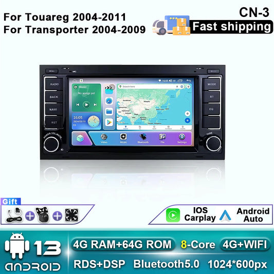For Touareg For Transporter 2004-2011 GPS Video Player Android CarPlay Car Radio