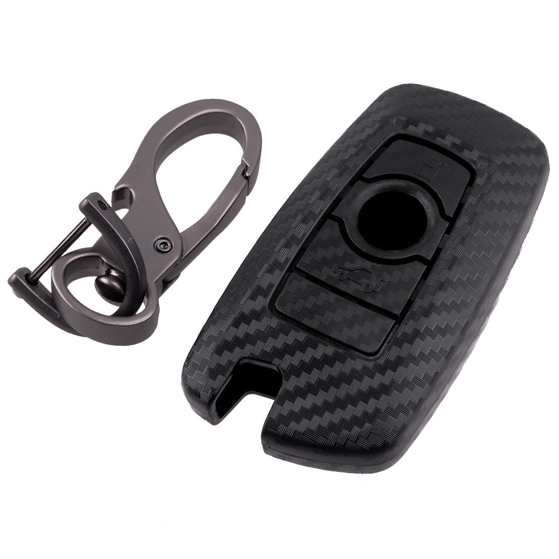 Carbon Fiber Style Remote Key Case Cover Keychain Fit for BMW 1 3 4 5 6 7 X3 X4