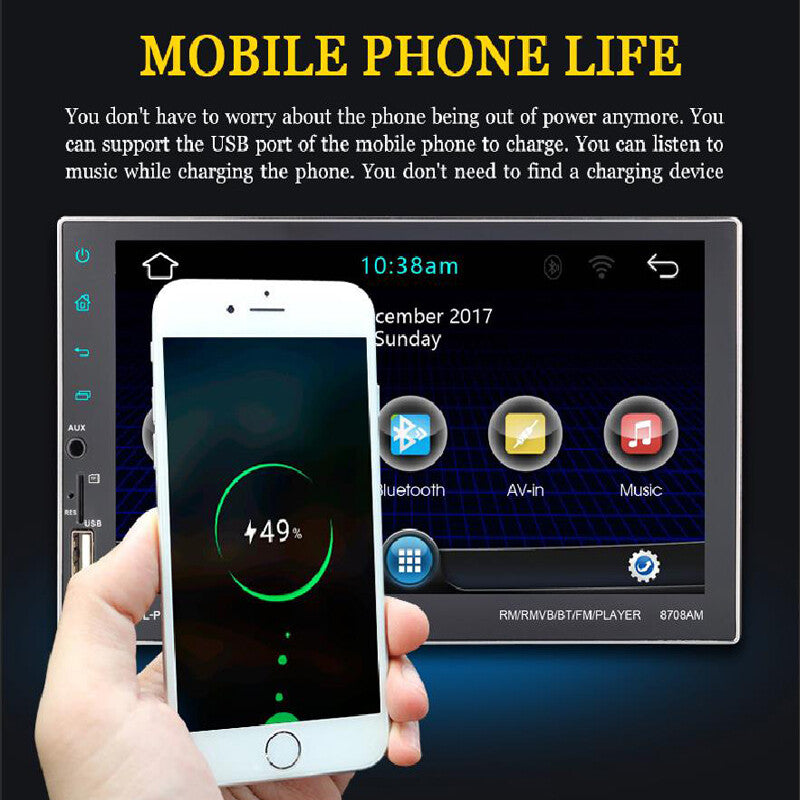 7-inch Car GPS Navigation Radio MP5 Player Rearview 2 DIN Stereo Touchscreen n