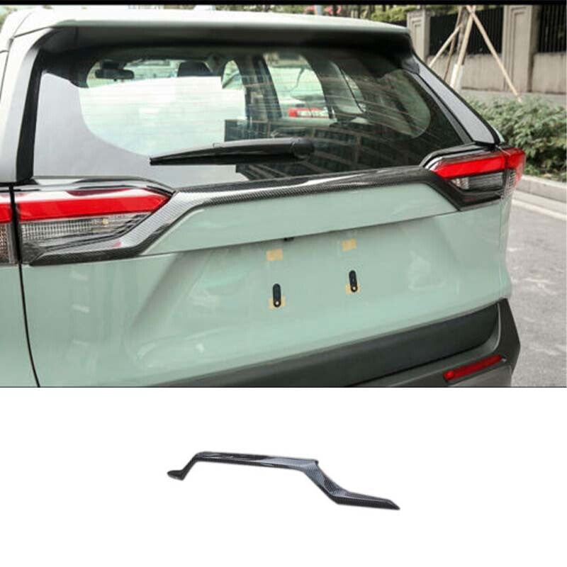 1PCS Cover Trim Rear Tailgate Trunk Lid Carbon Fiber for Toyota RAV4 2019-2023