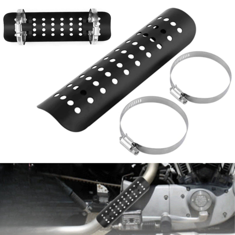 Exhaust muffler pipe heat shield, heel protection, universal motorcycle, black - n