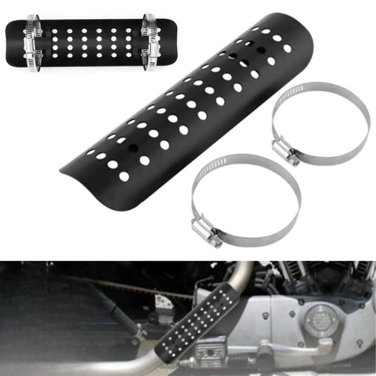 Exhaust muffler pipe heat shield, heel protection, universal motorcycle, black - n