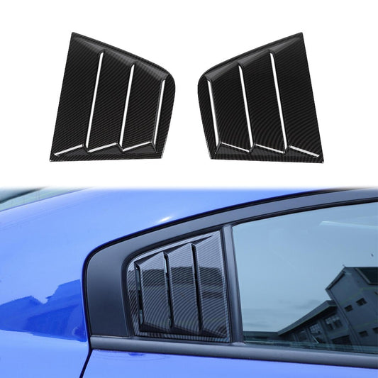 Carbon Rear Side Window Blinds Louver Cover Accessories for Dodge Charger 15-24