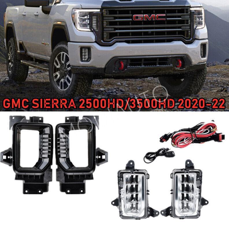 for GMC for Sierra 2500HD/3500HD 20-22 LED Fog Lights Driving Bumper Lamps 1Pair