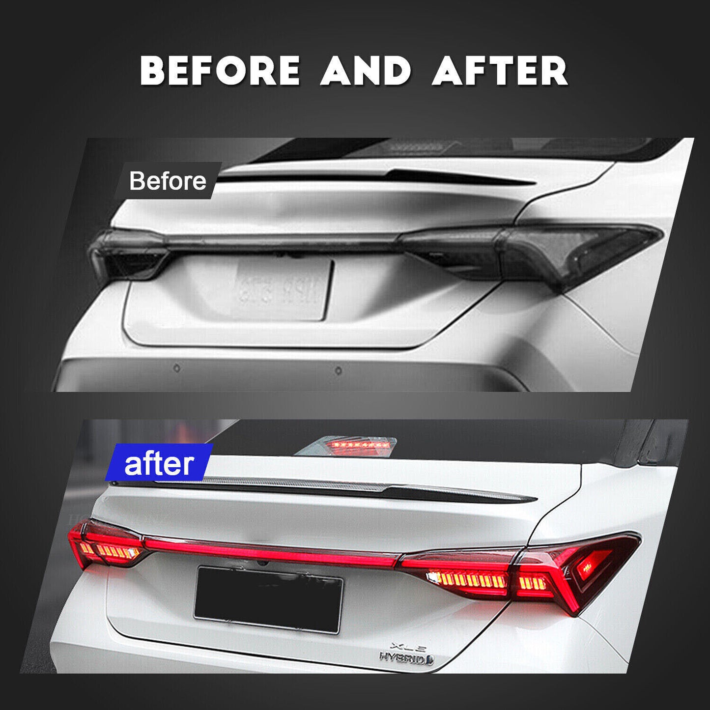 LED taillight kit for Toyota for Avalon 2019-2023 with dynamic turn signal brake lights.