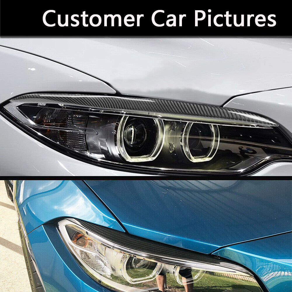Dry Carbon Headlight Eyebrow Eyelid for BMW M2 F22 F23 220i 228i M235i 14-19