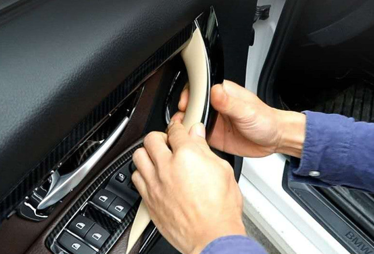 4DR Interior Door Armrest Cover Trim for BMW 3 4 Series GT 2014-18 ABS Black 4P