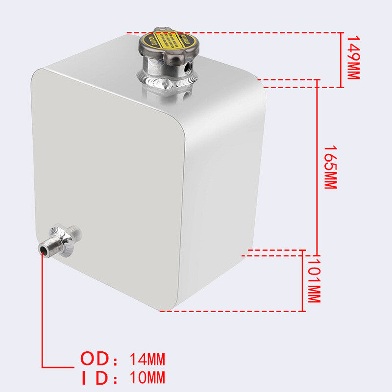 2.5L Universal Car Aluminum Water Coolant Radiator Overflow Recovery Tank Bottle Q